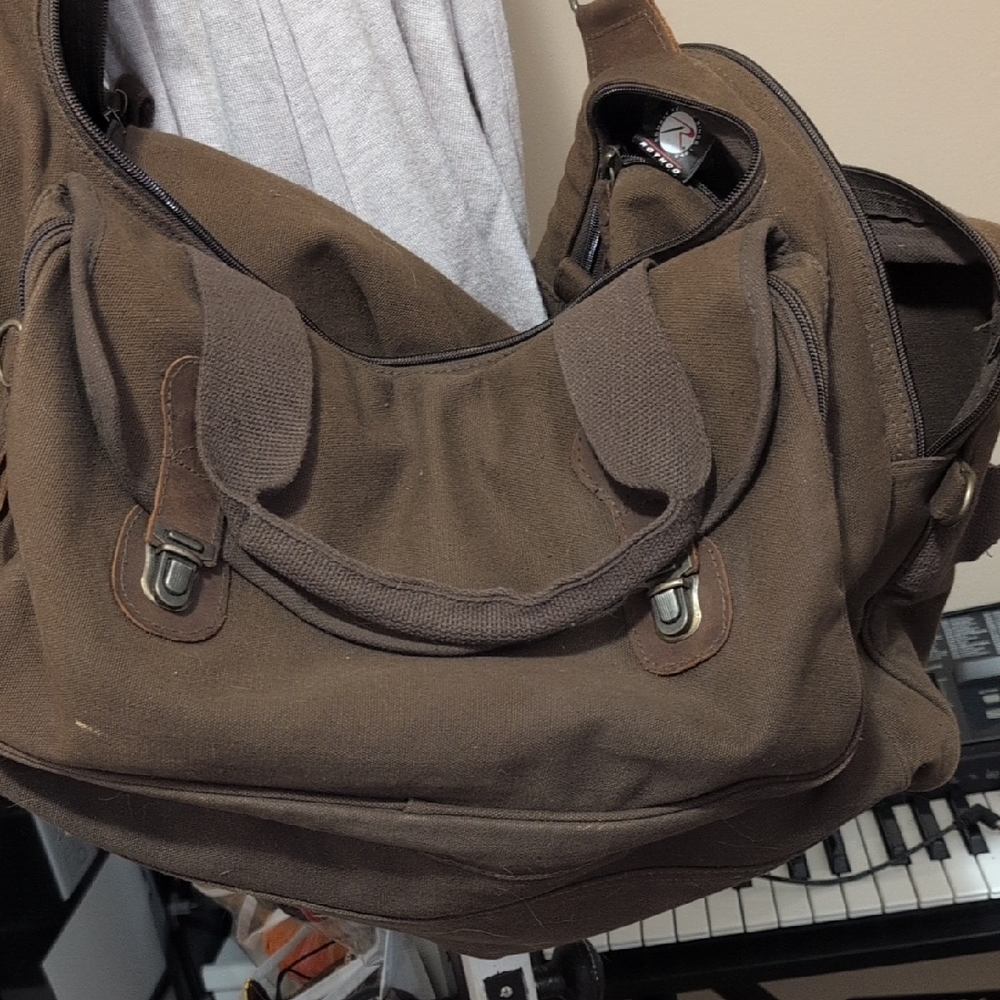 Brown Canvas Men's Duffle Bag